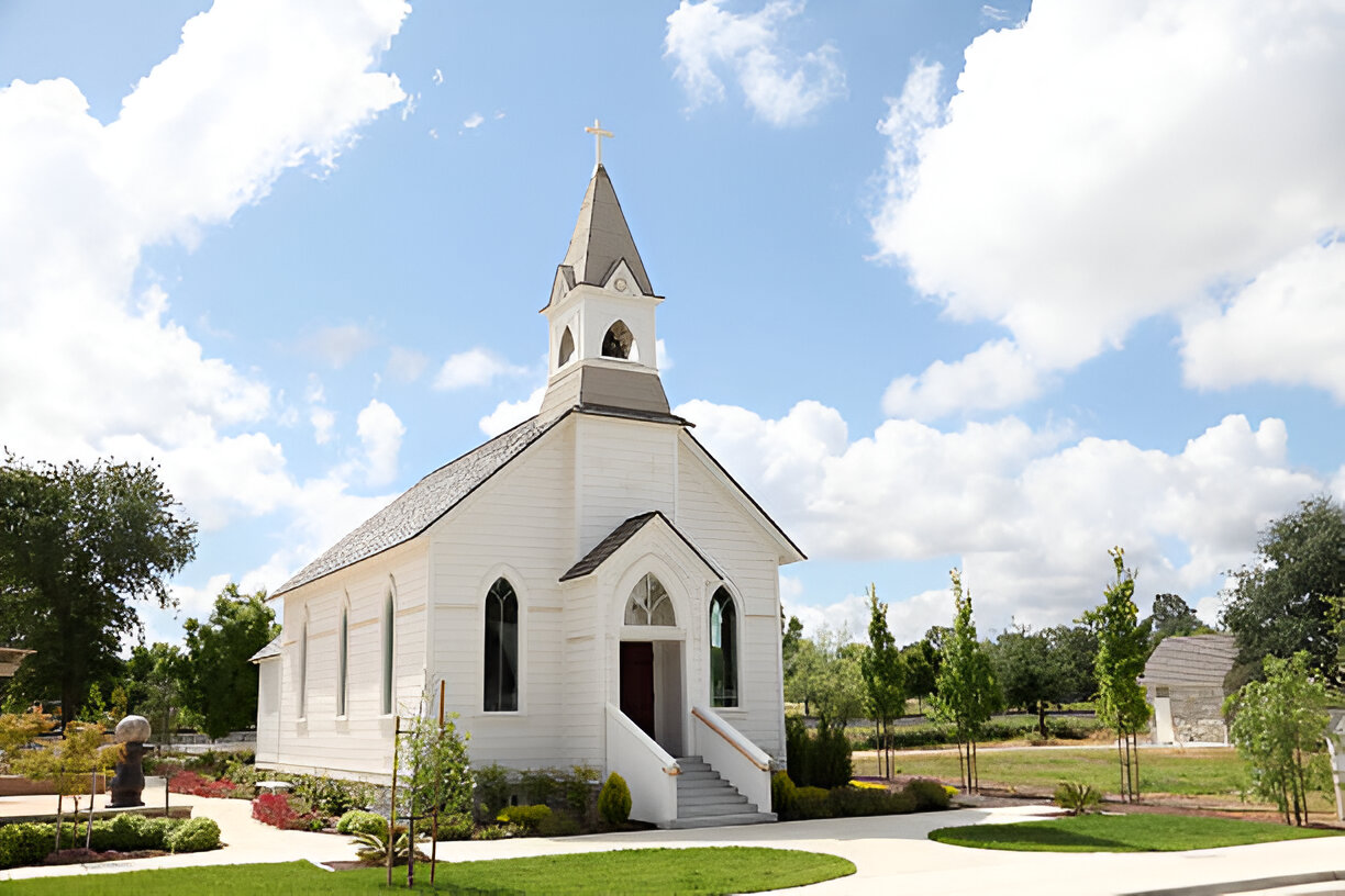 Church building in autumn